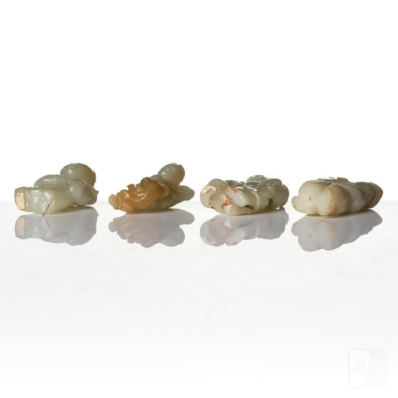 A group of four figural jade sculptures, - 图6